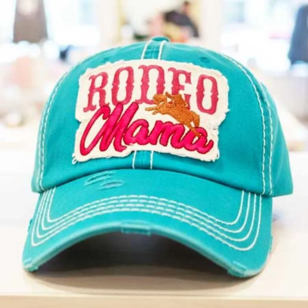 Ladies Teal Rodeo Mama Female Baseball Hat